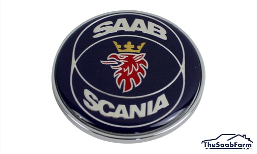 Embleem/Logo 'Saab-Scania' Motorkap Saab 900 85-93, 9000, 900 94-, 9-3 -00