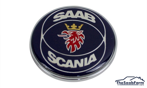 Emblème/Badge 'Saab-Scania' Capot  Saab 900 85-93, 9000, 900 94-, 9-3 -00