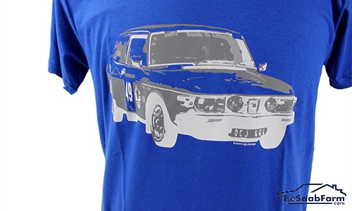T-shirt Saab 99 Rally Blauw